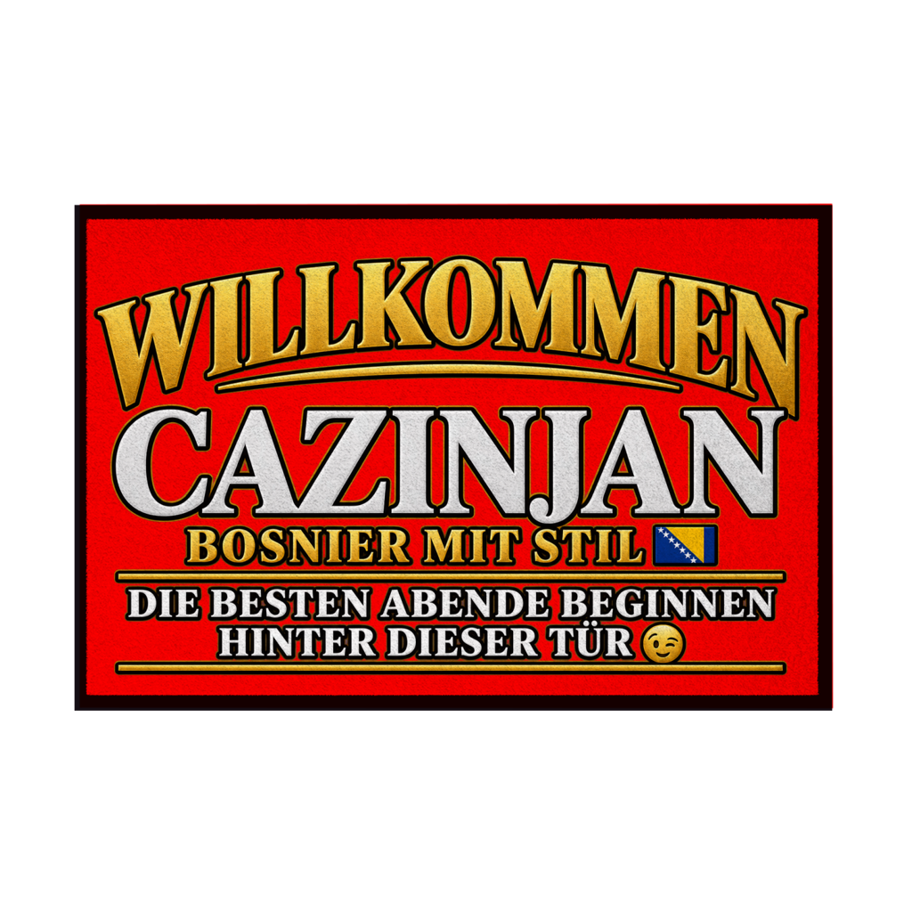 Fußmatte mit Gummirand - Cazinjan Willkommen