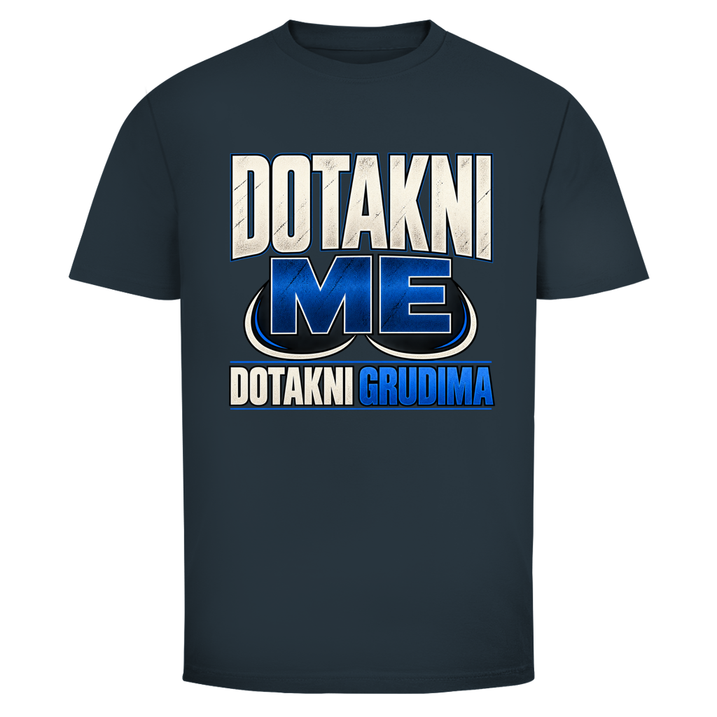Muška majica Mitar Mirić „Dotakni me“ - plava, jednostavan dizajn