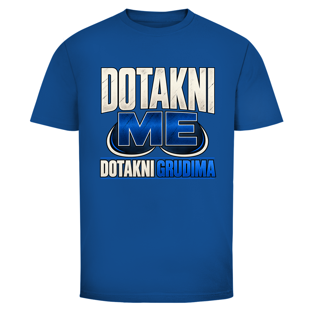 Muška majica Mitar Mirić „Dotakni me“ - plava, jednostavan dizajn