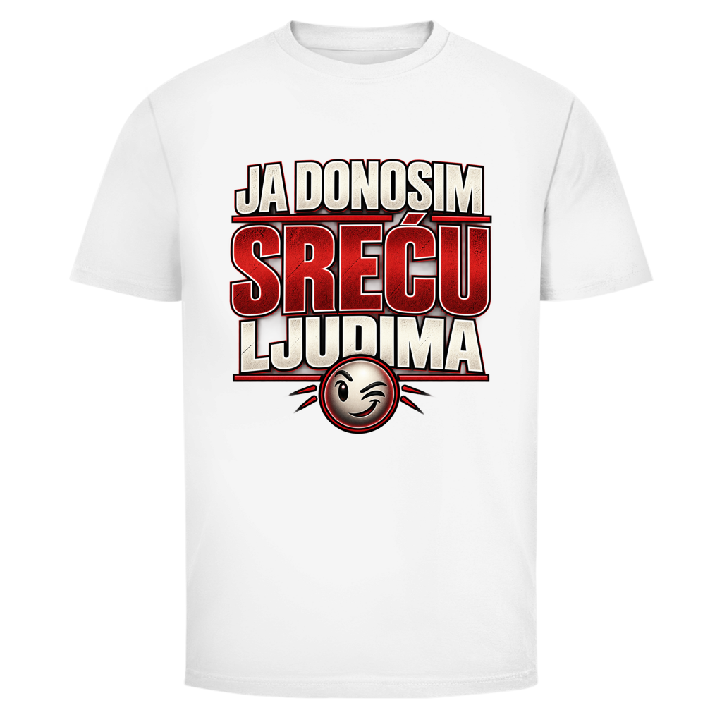 Herren T-Shirt  Mitar Mirić „Ja donosim srecu ljudima“ | Balkan Kult Shirt Rot