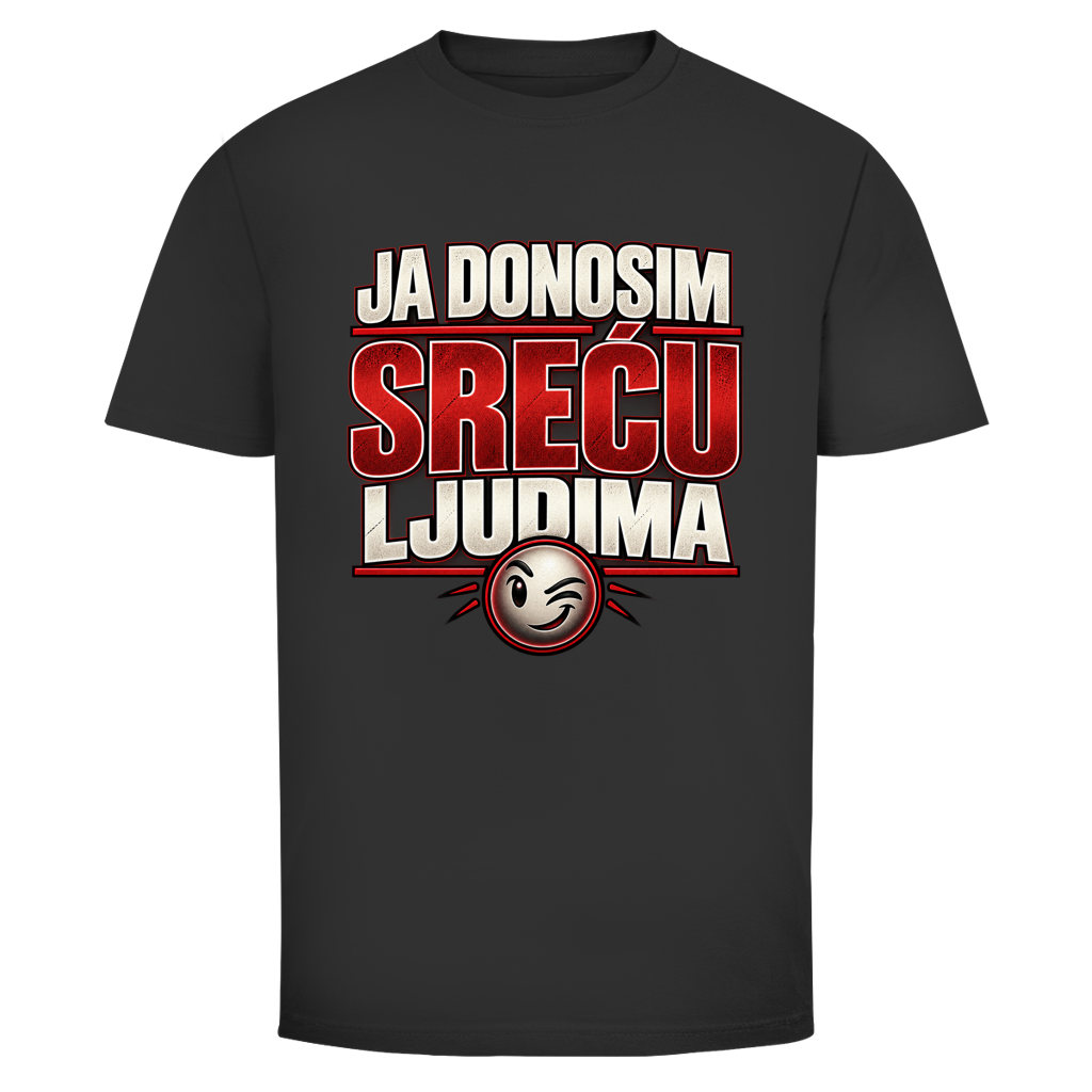 Herren T-Shirt  Mitar Mirić „Ja donosim srecu ljudima“ | Balkan Kult Shirt Rot