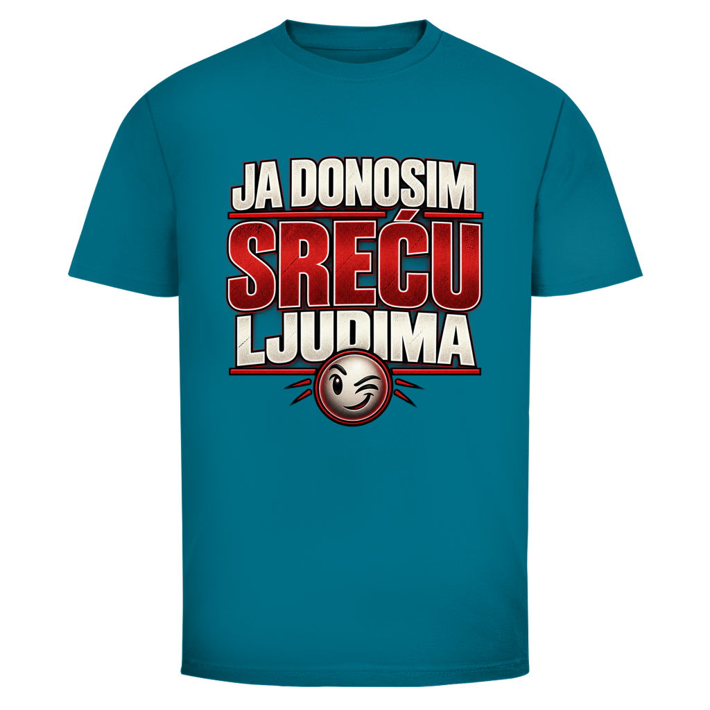 Herren T-Shirt  Mitar Mirić „Ja donosim srecu ljudima“ | Balkan Kult Shirt Rot