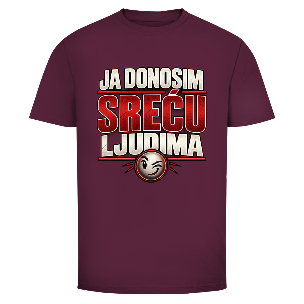 Herren T-Shirt  Mitar Mirić „Ja donosim srecu ljudima“ | Balkan Kult Shirt Rot