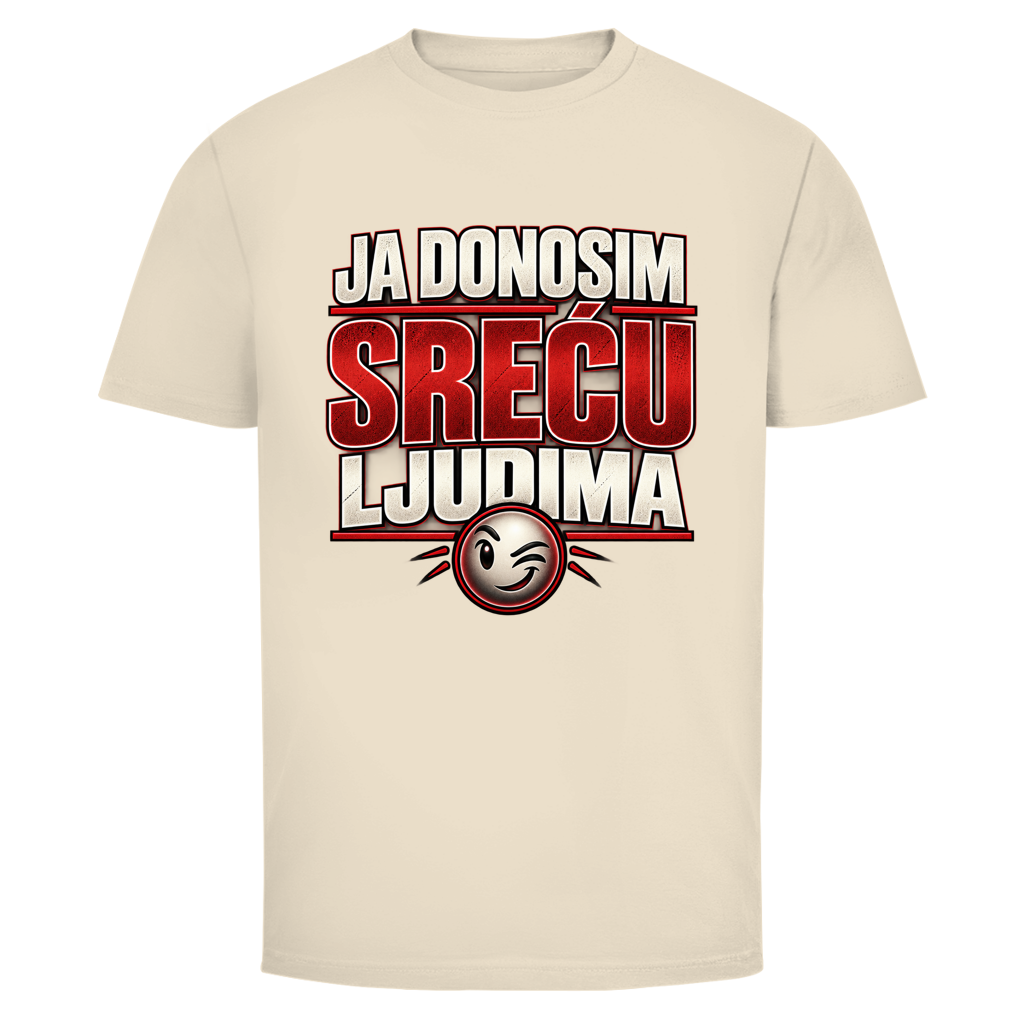 Herren T-Shirt  Mitar Mirić „Ja donosim srecu ljudima“ | Balkan Kult Shirt Rot