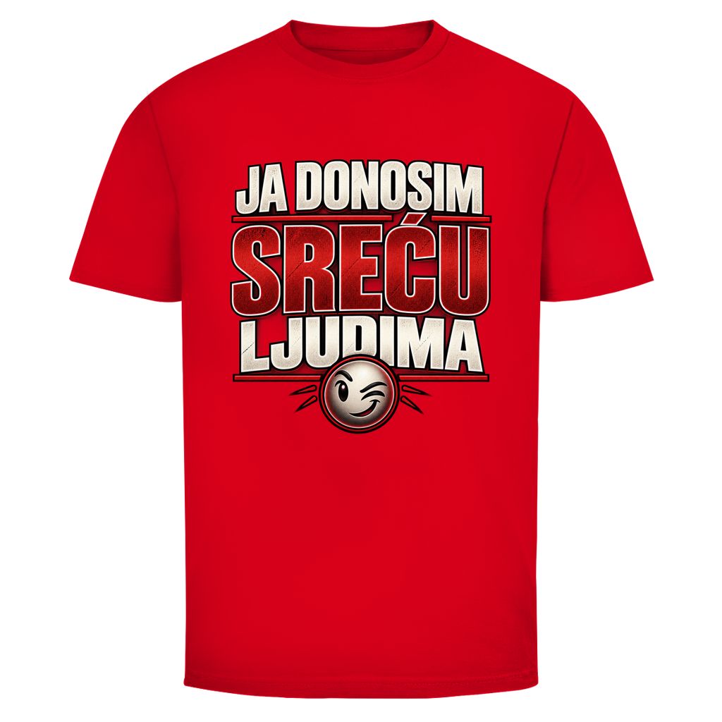 Herren T-Shirt  Mitar Mirić „Ja donosim srecu ljudima“ | Balkan Kult Shirt Rot