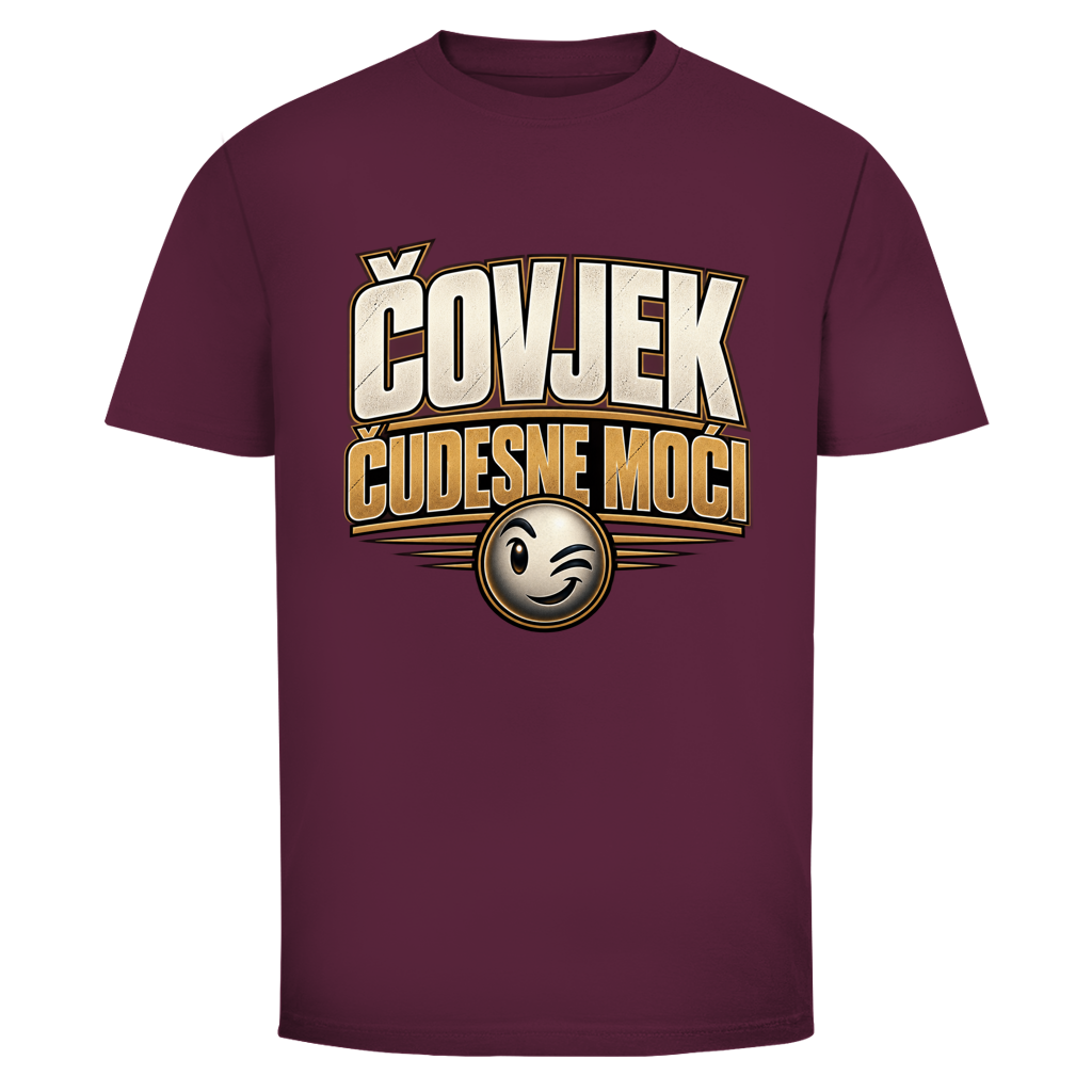 Herren T-Shirt  Mitar Mirić „Covjek cudesne moci“ | Balkan Kult Shirt Rot