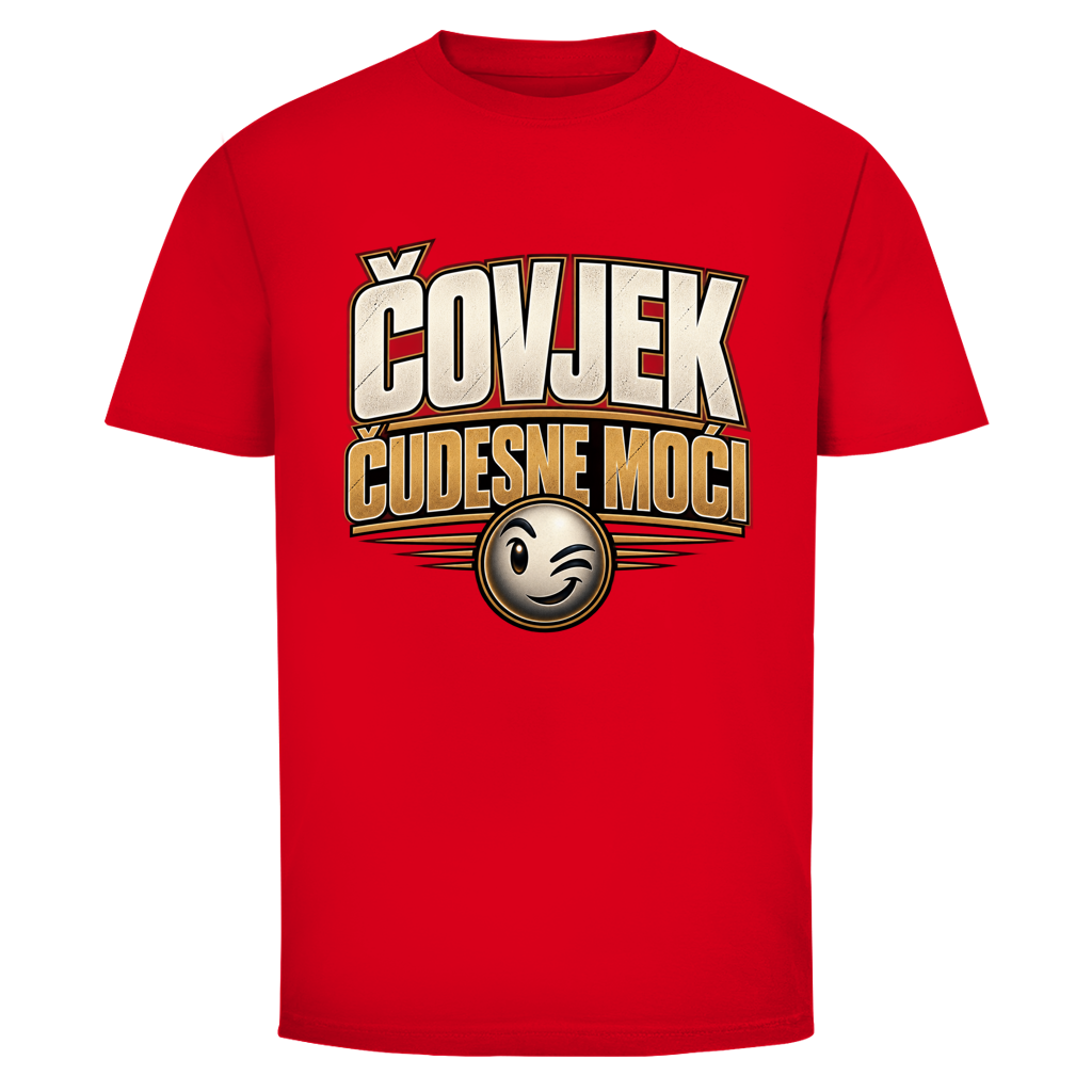 Herren T-Shirt  Mitar Mirić „Covjek cudesne moci“ | Balkan Kult Shirt Rot