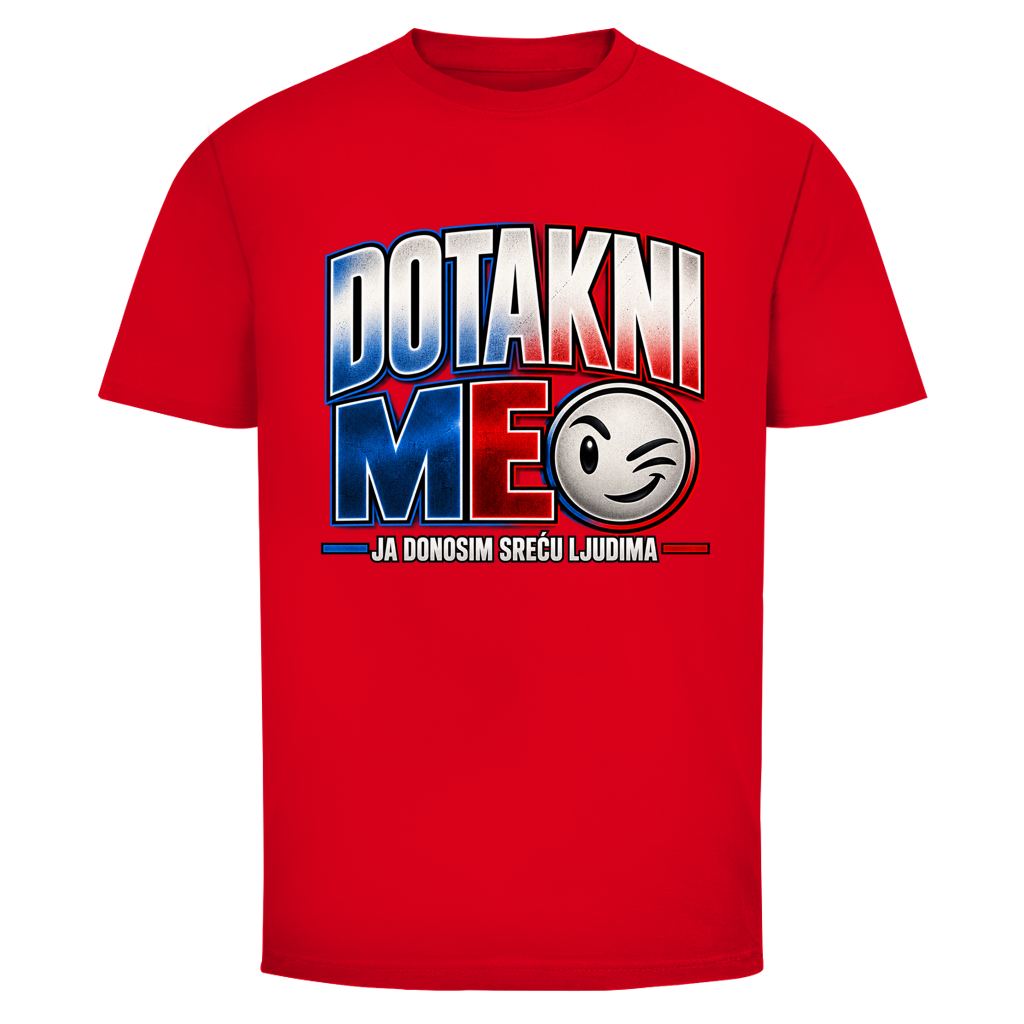 Herren T-Shirt  Mitar Mirić „Dotakni me“  Rot Blau Design | Balkan Kult Shirt Rot