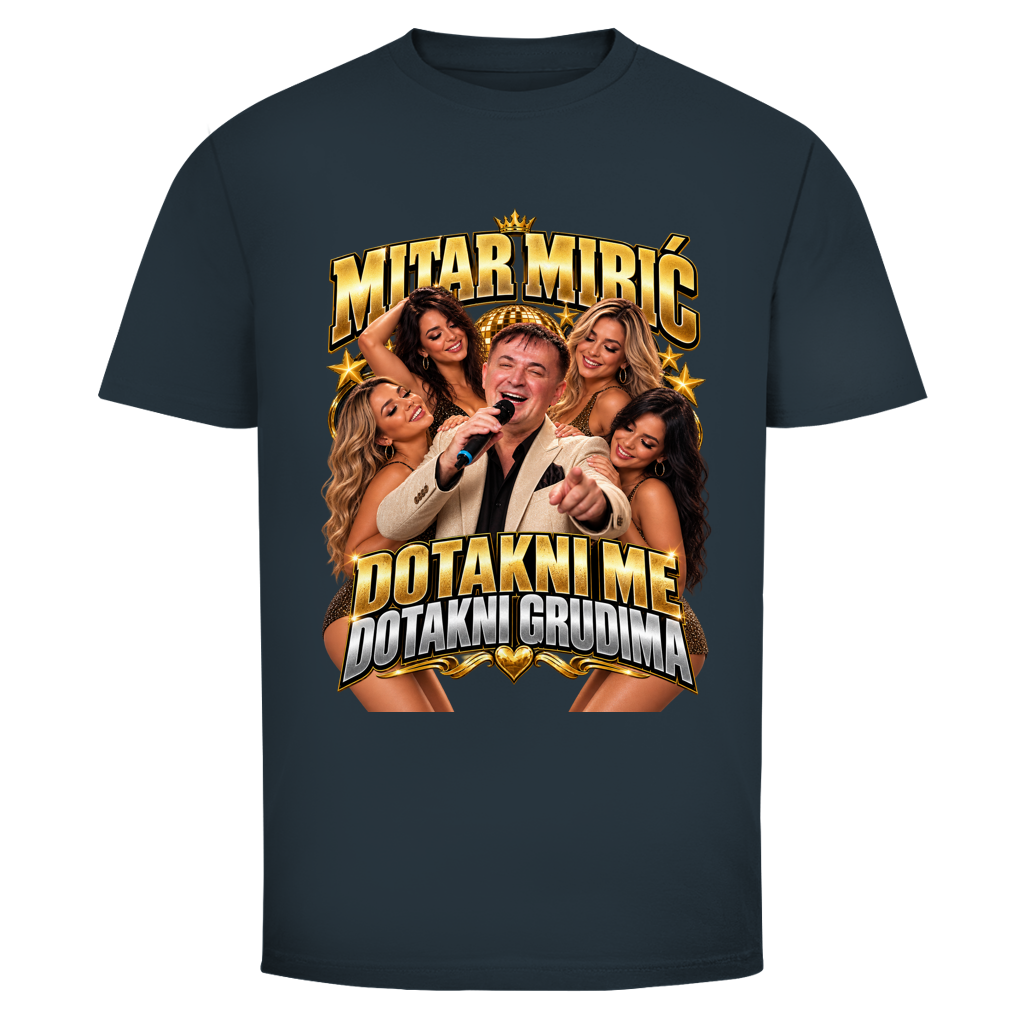 Herren T-Shirt  Mitar Mirić „Dotakni me“  Gold | Balkan Kult Shirt Rot