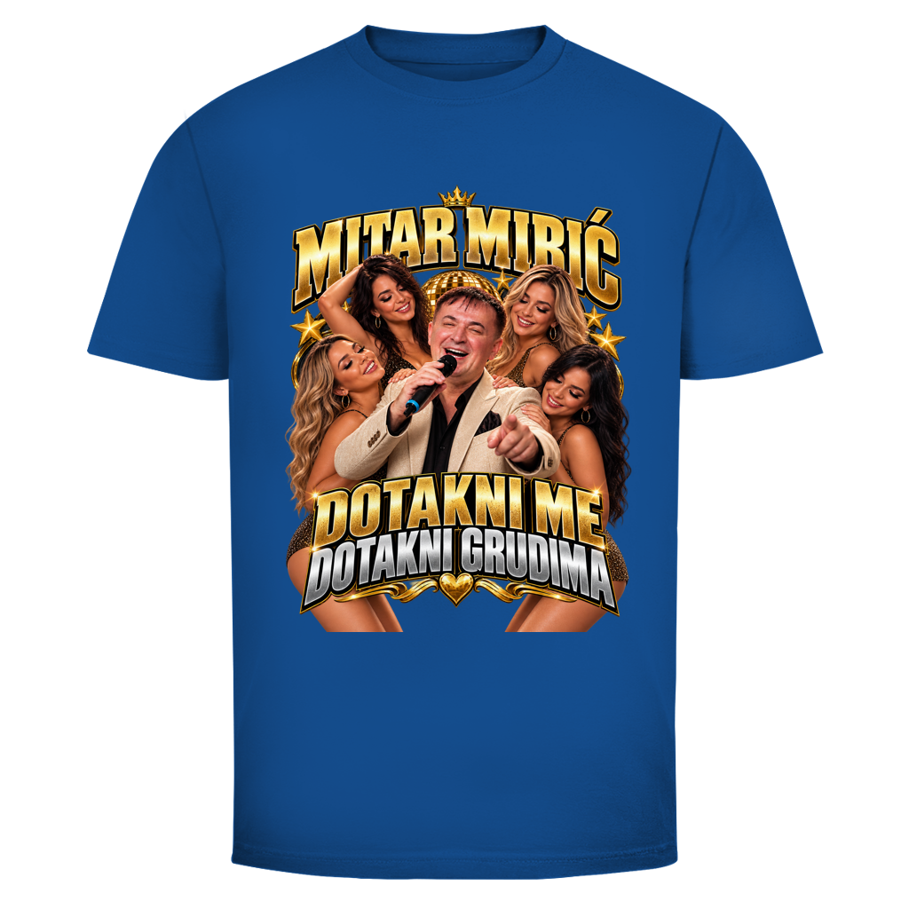 Herren T-Shirt  Mitar Mirić „Dotakni me“  Gold | Balkan Kult Shirt Rot
