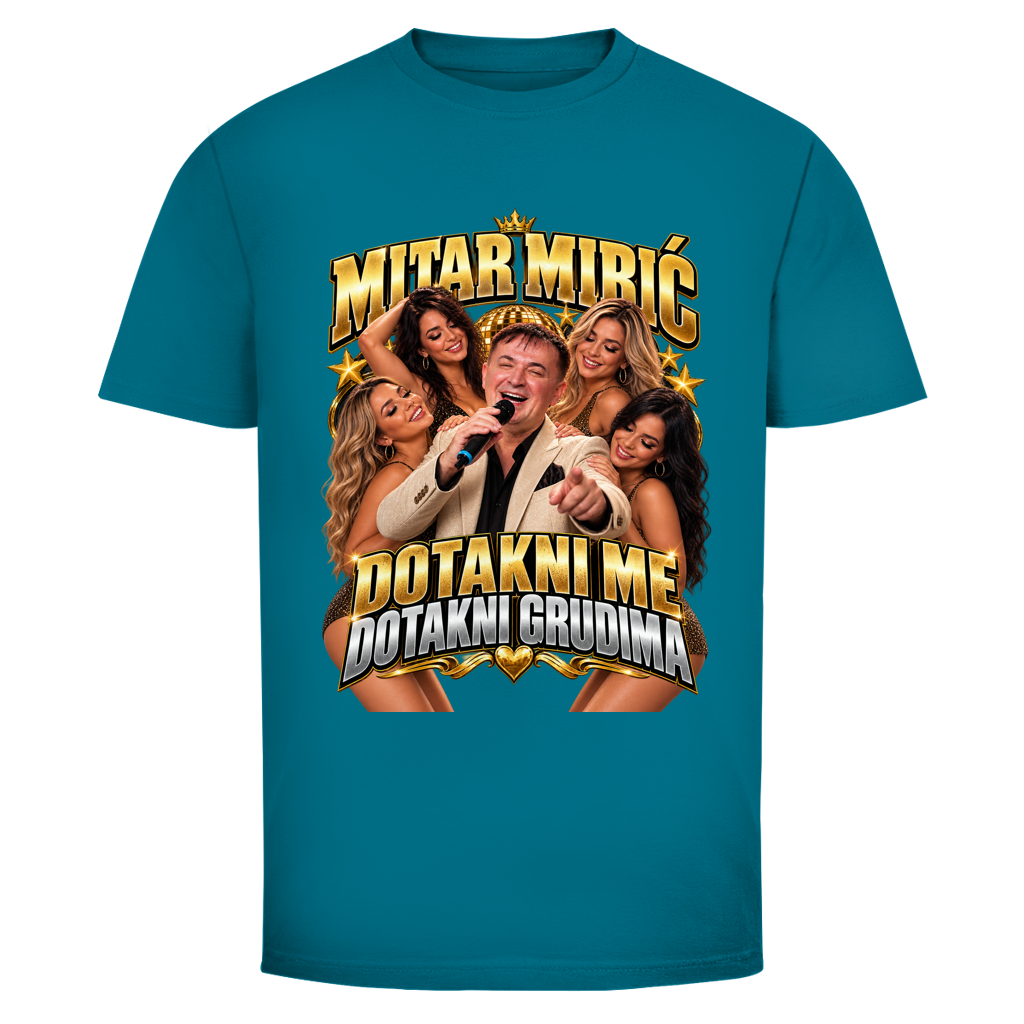 Herren T-Shirt  Mitar Mirić „Dotakni me“  Gold | Balkan Kult Shirt Rot