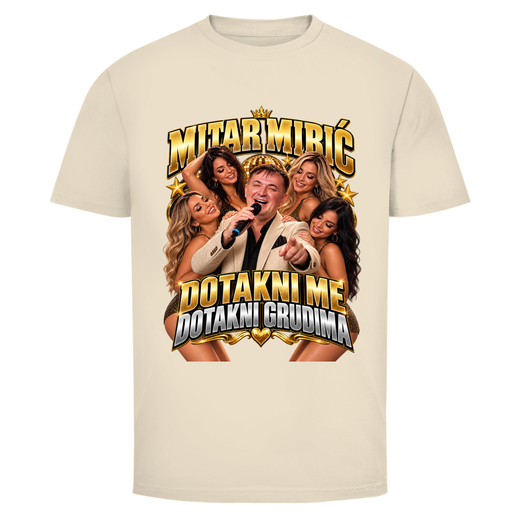 Herren T-Shirt  Mitar Mirić „Dotakni me“  Gold | Balkan Kult Shirt Rot