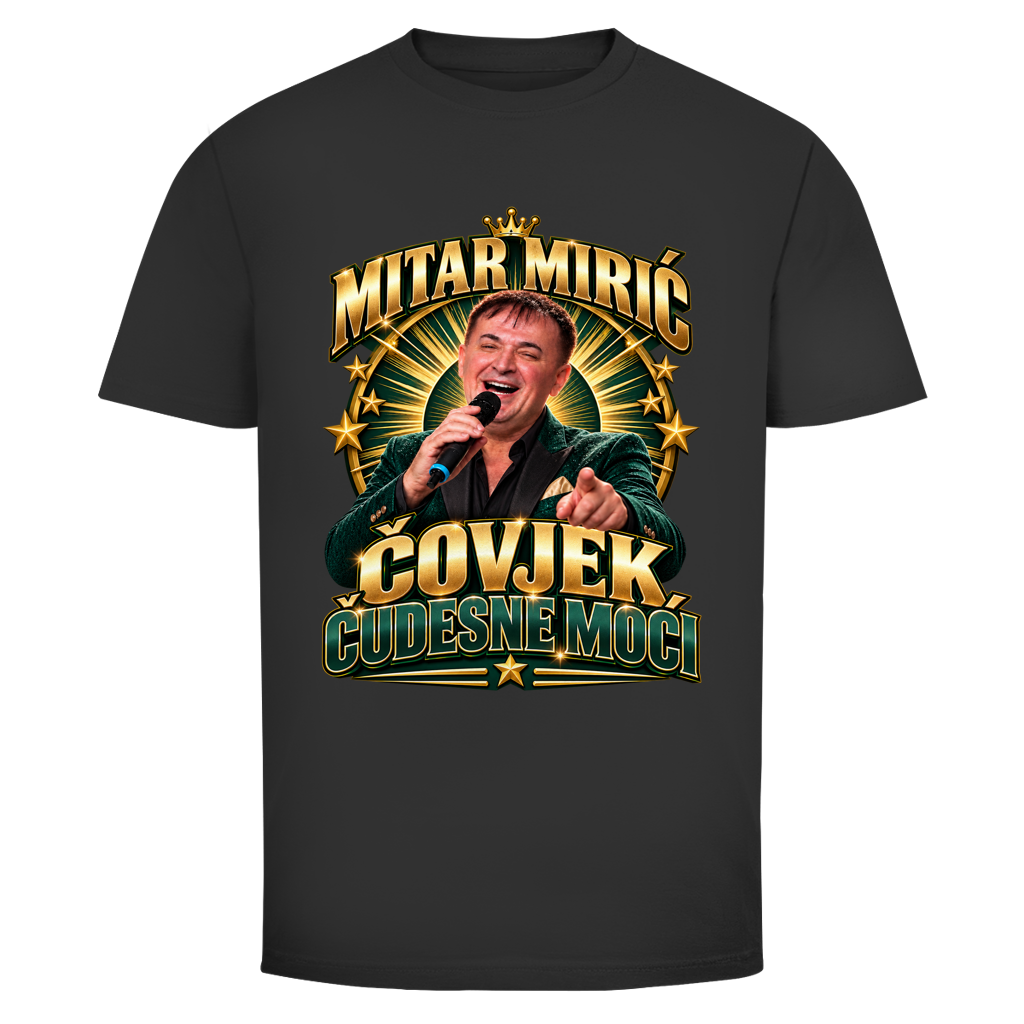 Herren T-Shirt  Mitar Mirić „Covjek cudesne moci“ | Balkan Kult Shirt Rot