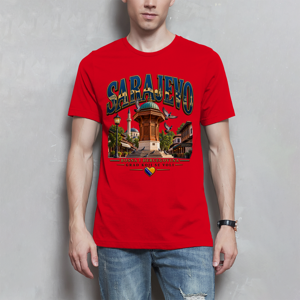Sarajevo Herren T-Shirt – Grad koji se voli | Bosnien Heimat Shirt