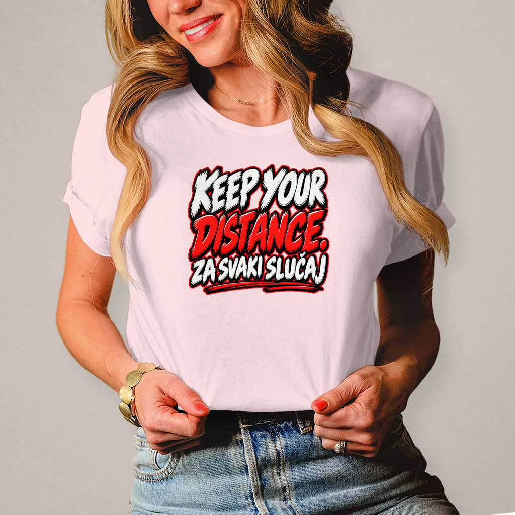 Damen T-Shirt Keep your distance