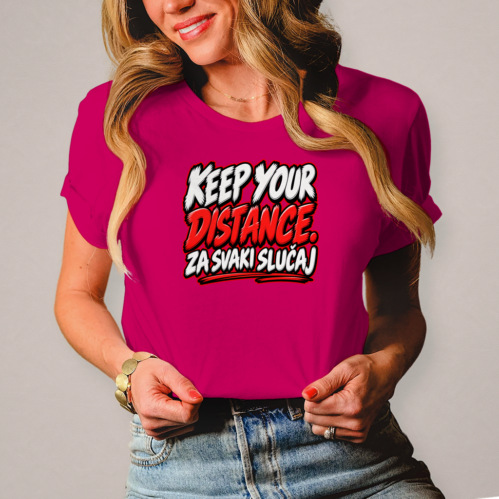Damen T-Shirt Keep your distance