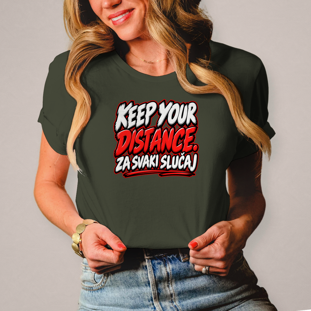 Damen T-Shirt Keep your distance