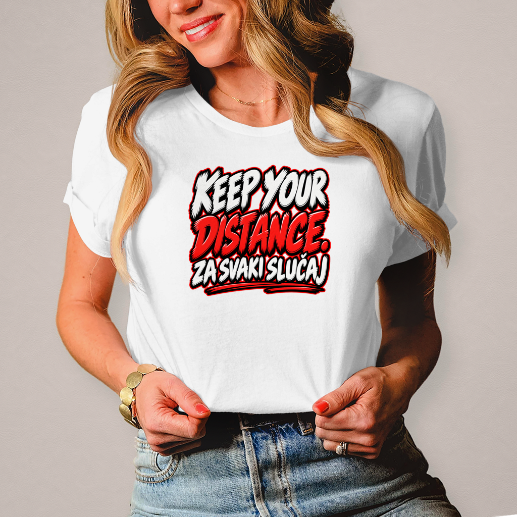 Damen T-Shirt Keep your distance