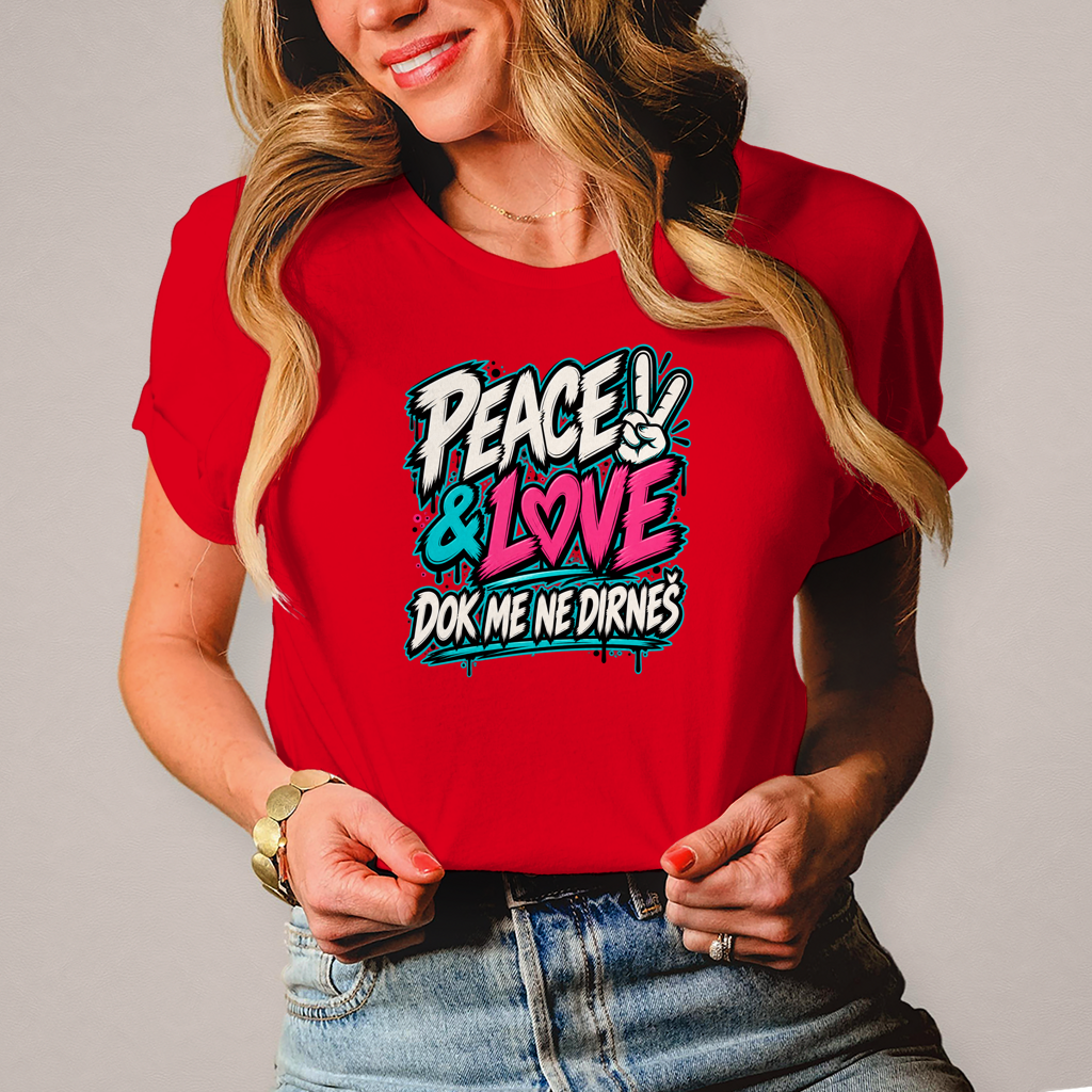Damen T-Shirt Peace&Love