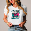 Damen T-Shirt Peace&Love