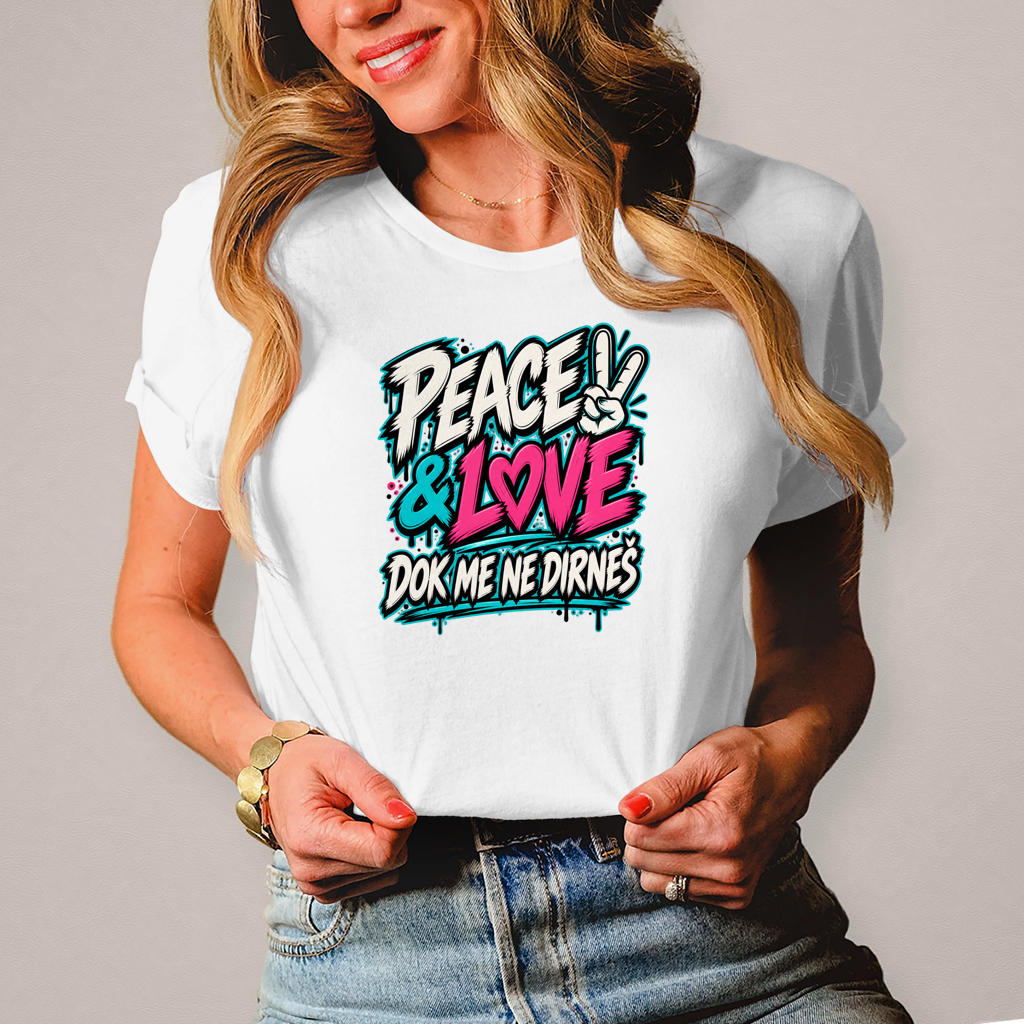 Damen T-Shirt Peace&Love