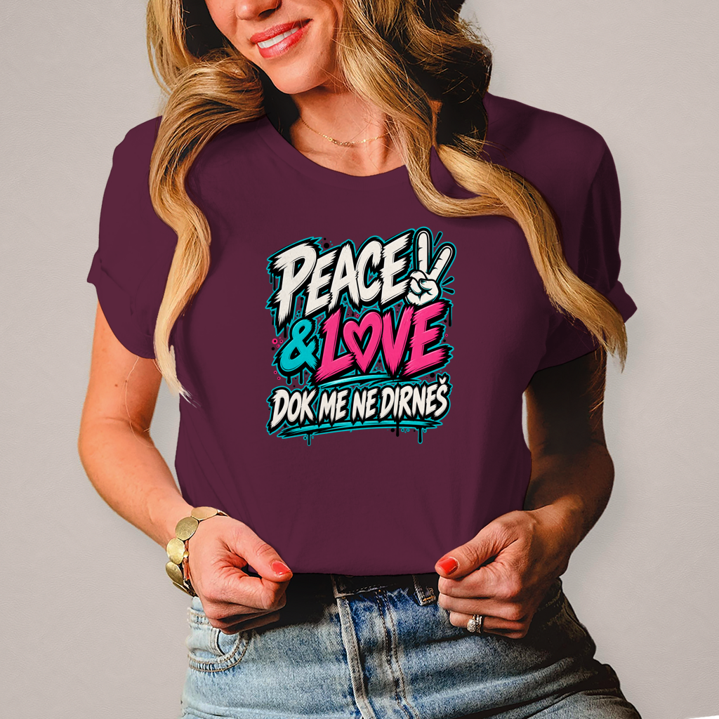 Damen T-Shirt Peace&Love