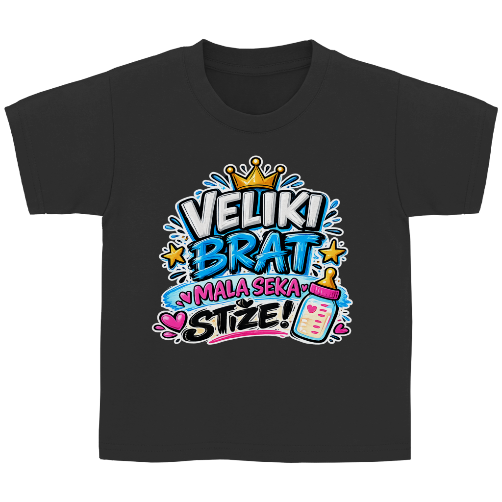 Dječija Basic majica Veliki brat mala seka stiže