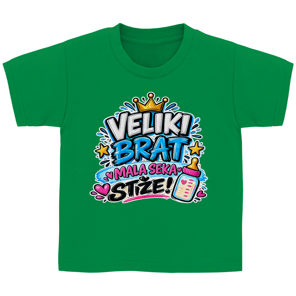 Dječija Basic majica Veliki brat mala seka stiže