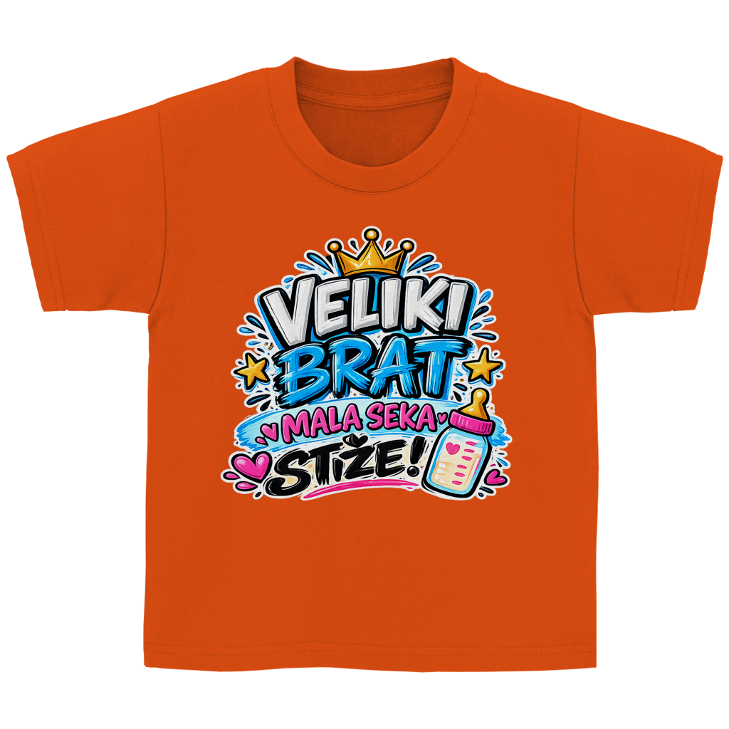 Dječija Basic majica Veliki brat mala seka stiže