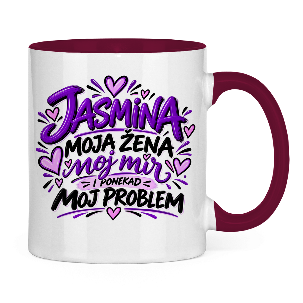 Tasse zweifarbig Najbolja zena Jasmina
