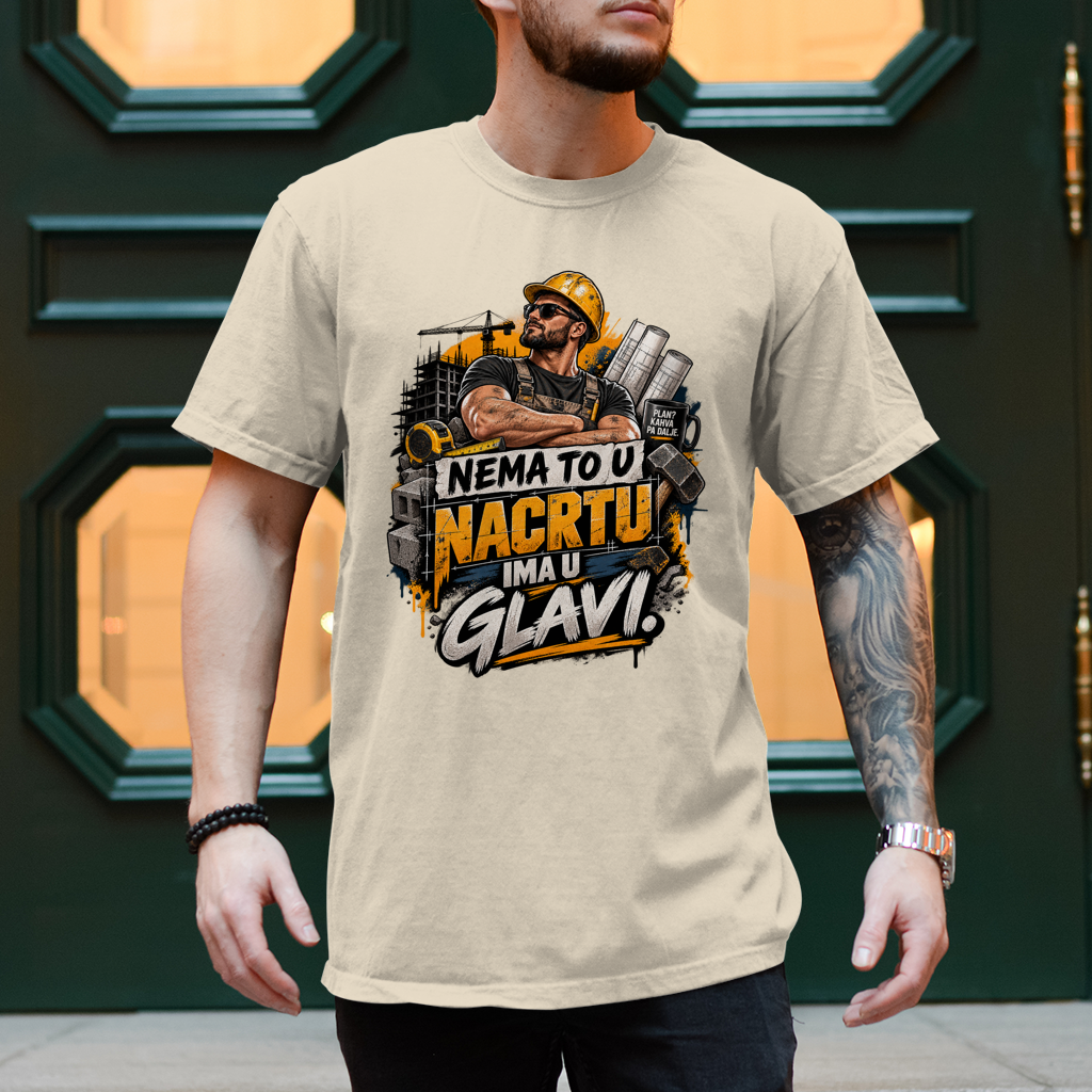 Herren T-Shirt Bauarbeiter – Nema to u nacrtu, ima u glavi