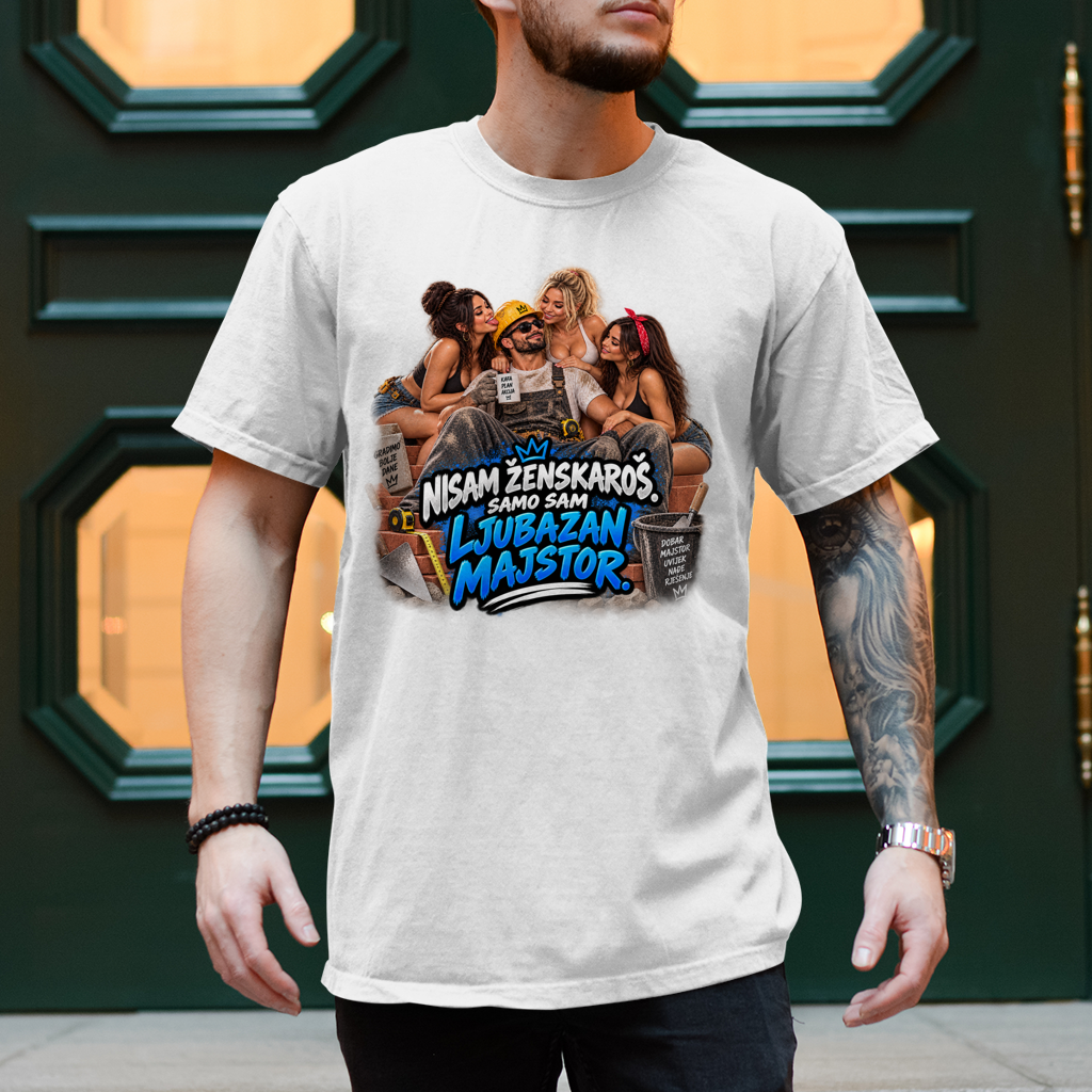 Herren T-Shirt Bauarbeiter – Nisam ženskaroš, samo sam ljubazan majstor