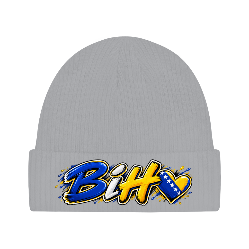 Bosnien Mütze / Beanie aus Bio-Baumwolle | BiH Herz