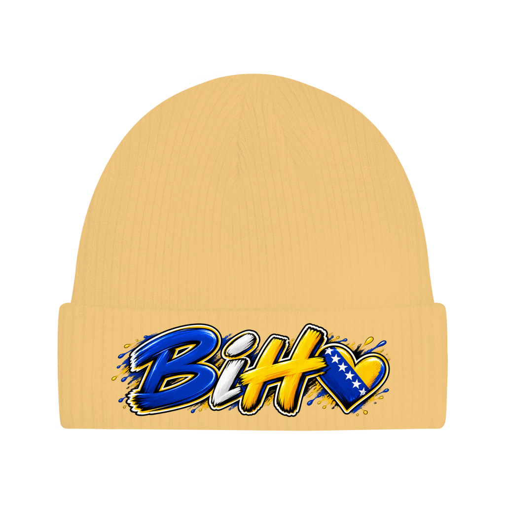 Bosnien Mütze / Beanie aus Bio-Baumwolle | BiH Herz