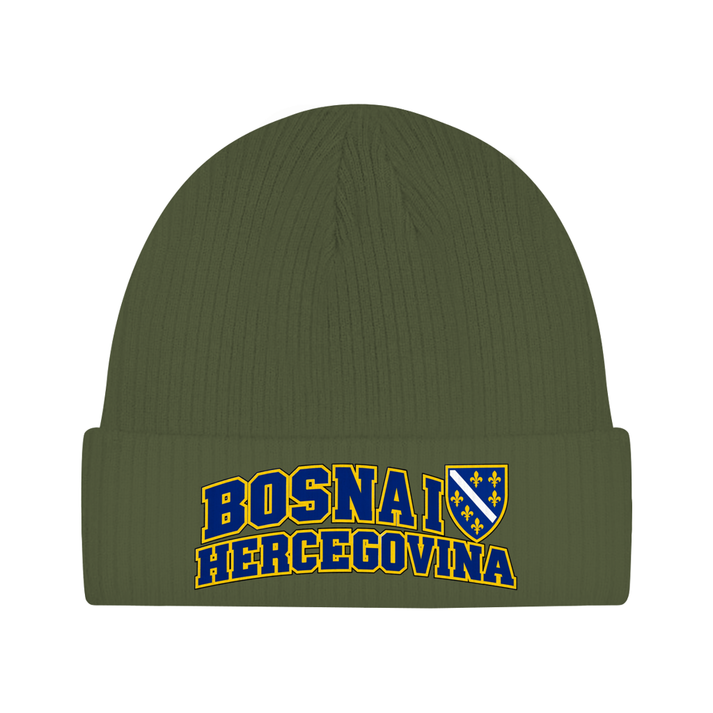Bosnien Mütze / Beanie aus Bio-Baumwolle | BiH Grb