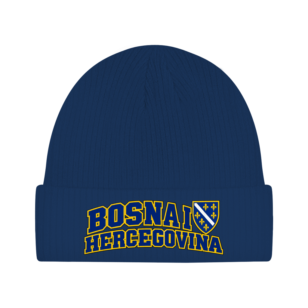 Bosnien Mütze / Beanie aus Bio-Baumwolle | BiH Grb