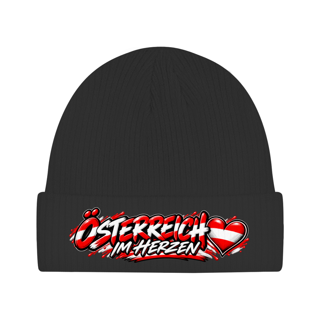 Österreich Beanie aus Bio-Baumwolle – Österreich im Herzen