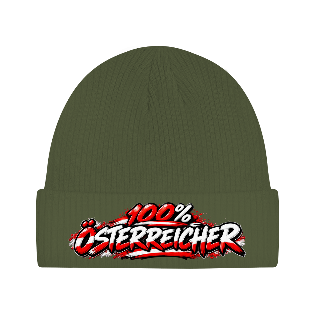 Österreich Beanie aus Bio-Baumwolle – 100% Österreicher
