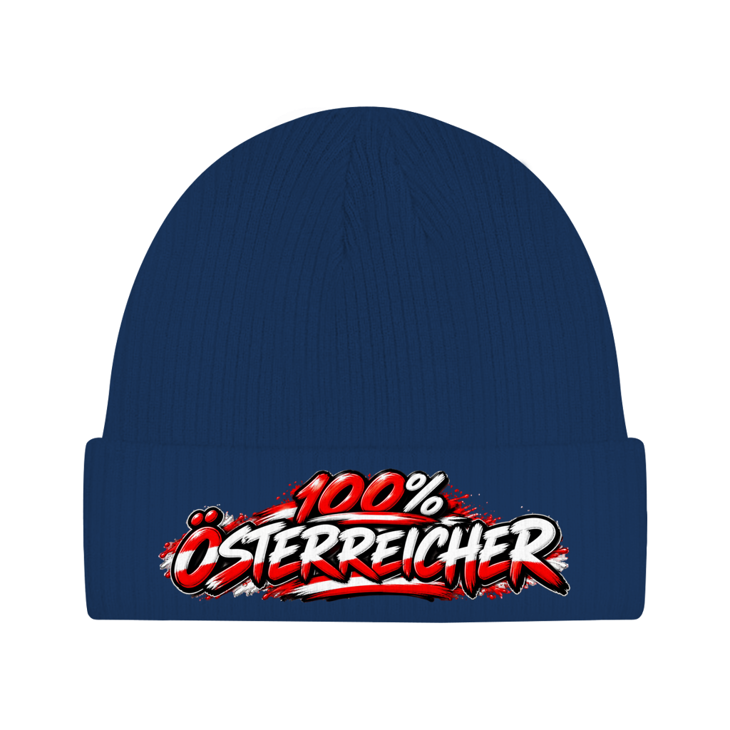 Österreich Beanie aus Bio-Baumwolle – 100% Österreicher
