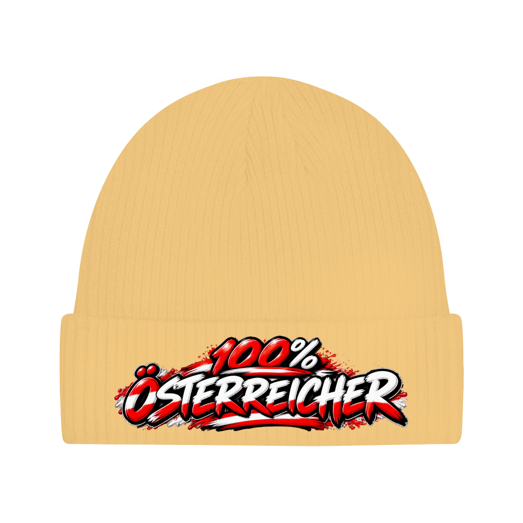 Österreich Beanie aus Bio-Baumwolle – 100% Österreicher