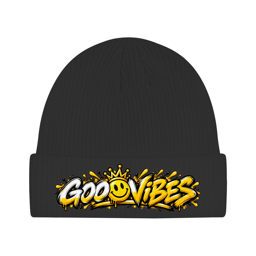 Beanie aus Bio-Baumwolle - Good Vibes