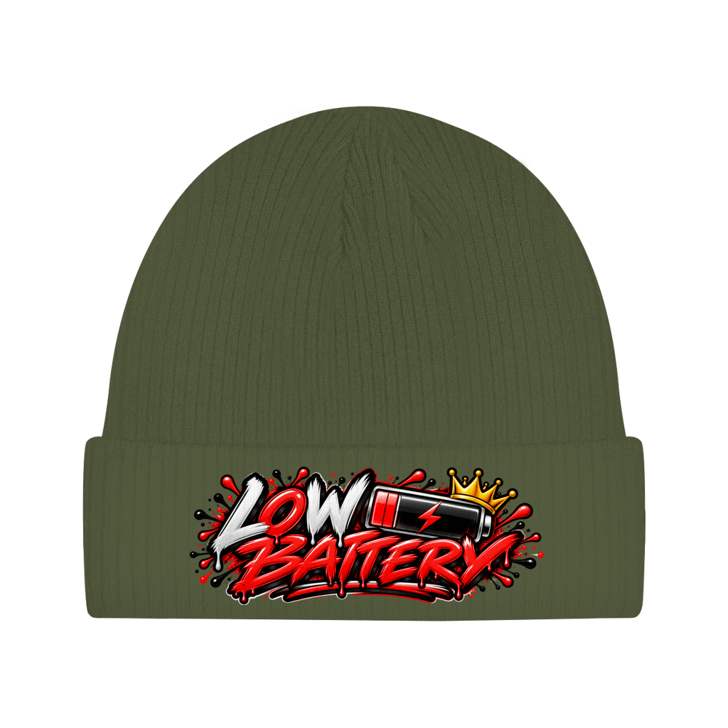 Beanie aus Bio-Baumwolle - Low Battery