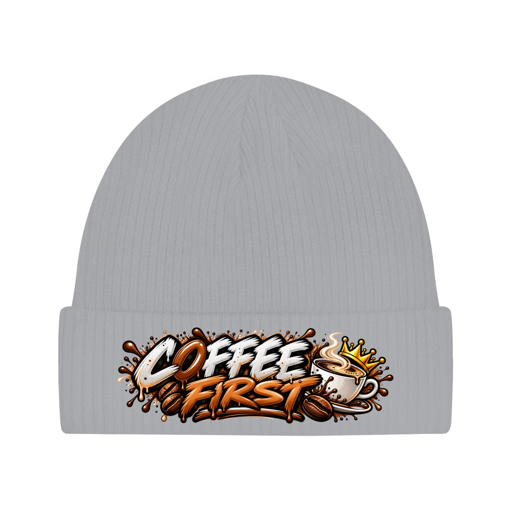 Beanie aus Bio-Baumwolle - Coffee first