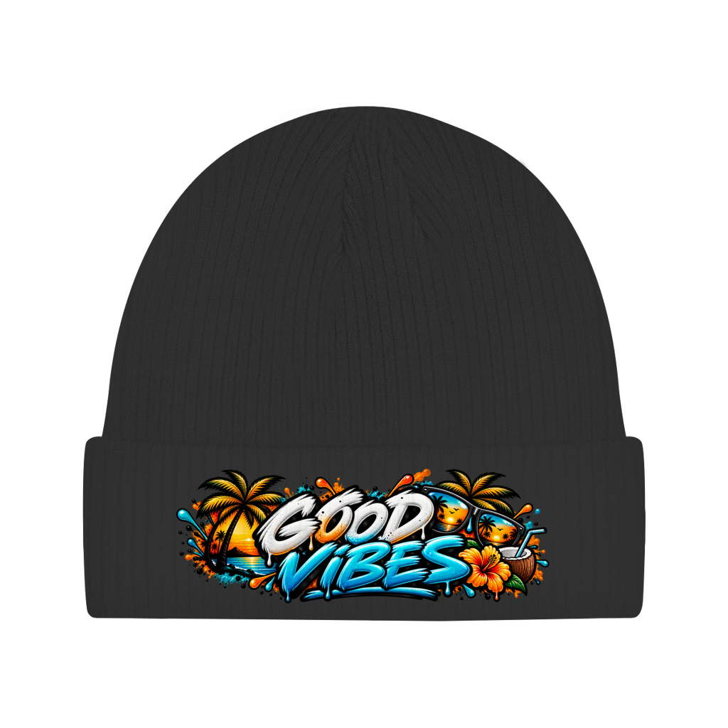 Beanie aus Bio-Baumwolle - Good Vibes