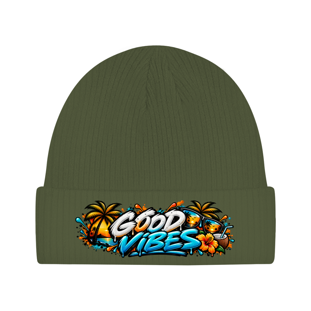 Beanie aus Bio-Baumwolle - Good Vibes
