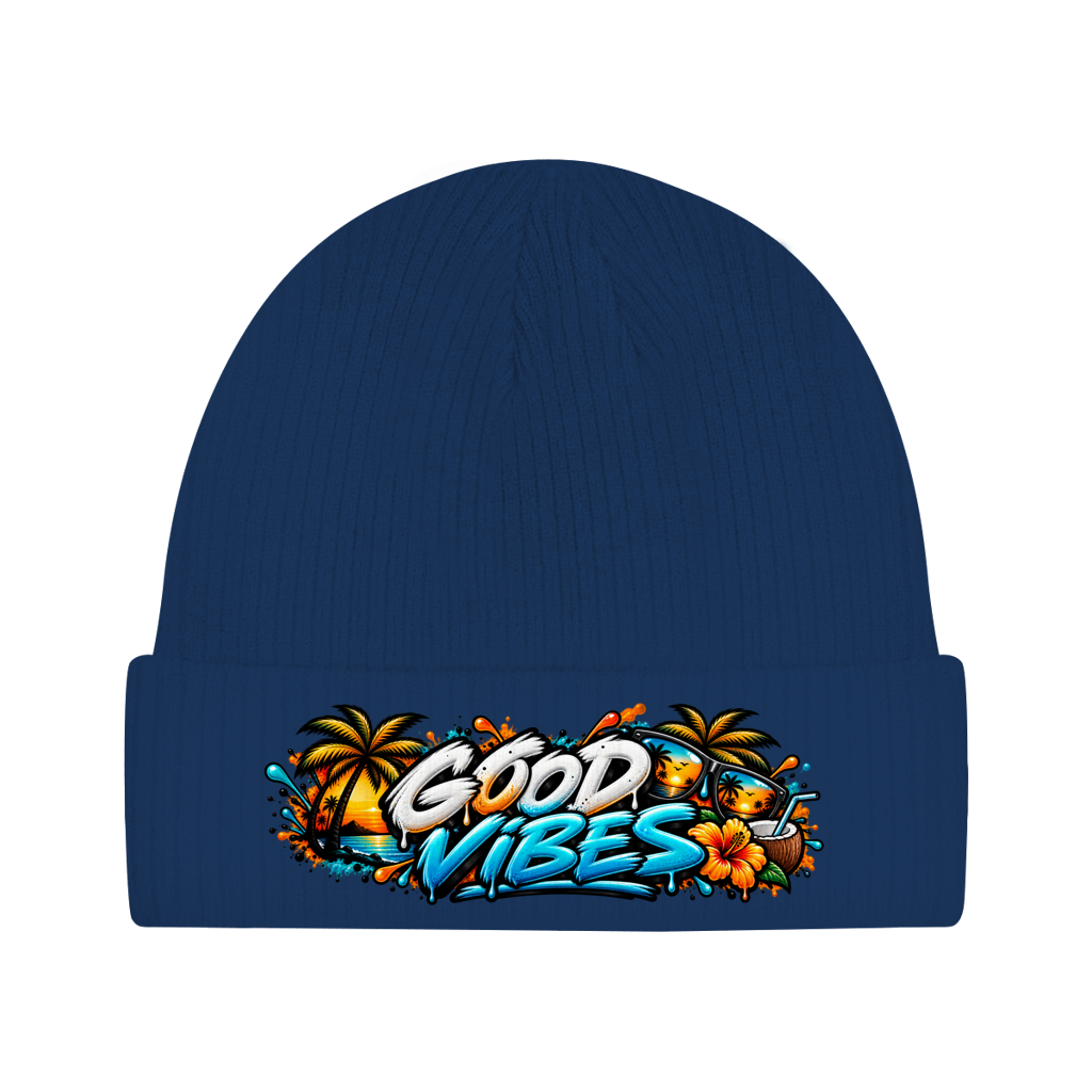 Beanie aus Bio-Baumwolle - Good Vibes
