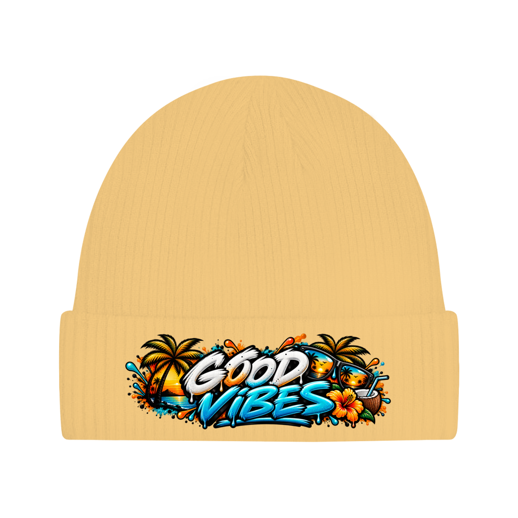 Beanie aus Bio-Baumwolle - Good Vibes
