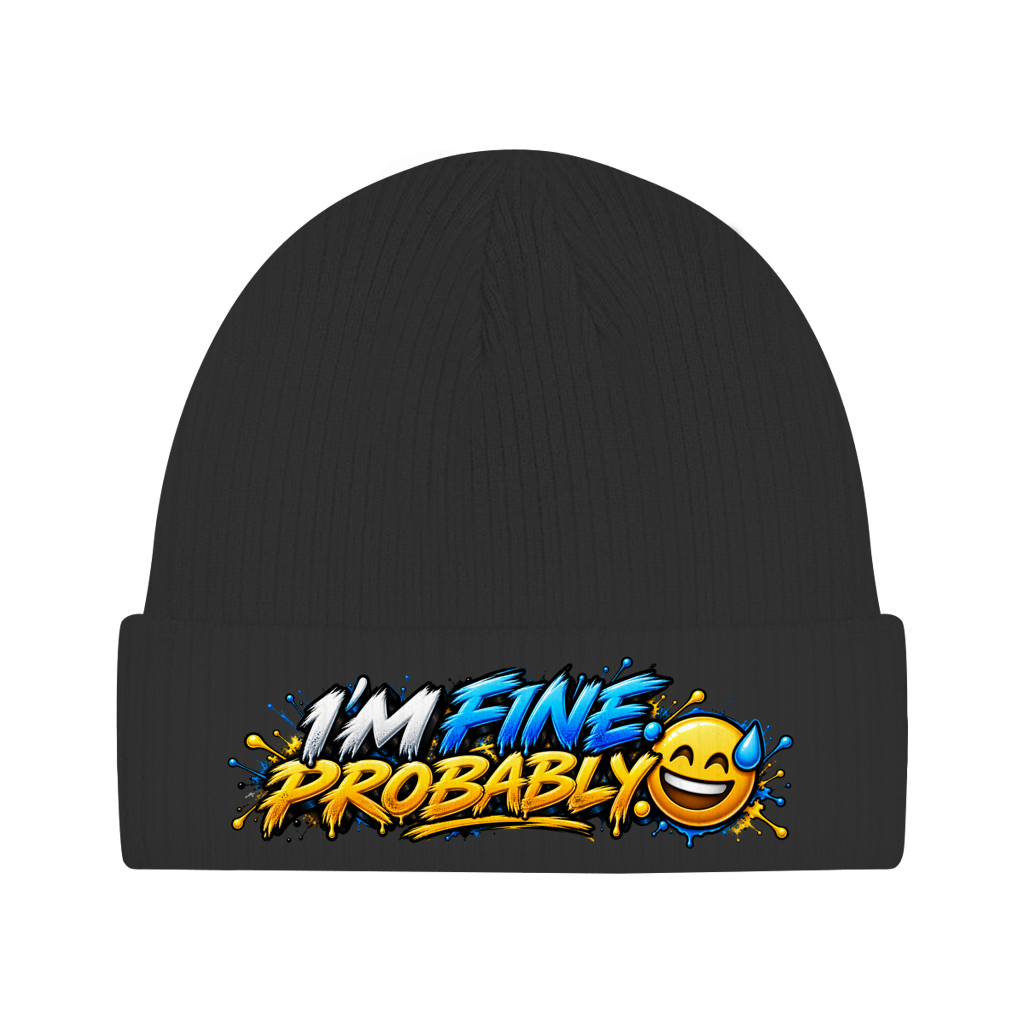Beanie aus Bio-Baumwolle - I am fine probably