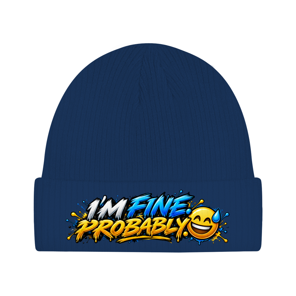 Beanie aus Bio-Baumwolle - I am fine probably