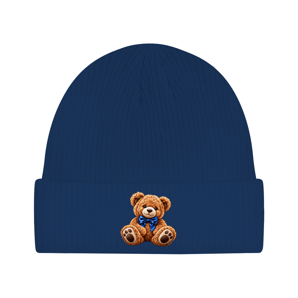 Beanie aus Bio-Baumwolle - Teddybär